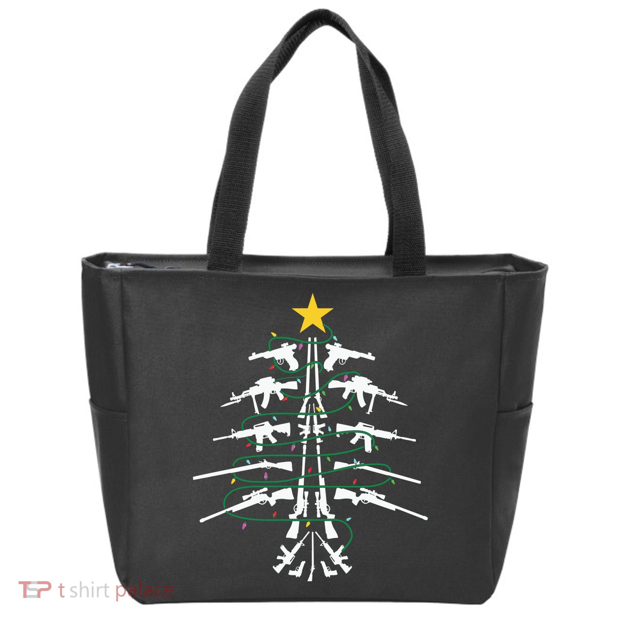 Guns Christmas Tree Xmas Veteran Tote Bag