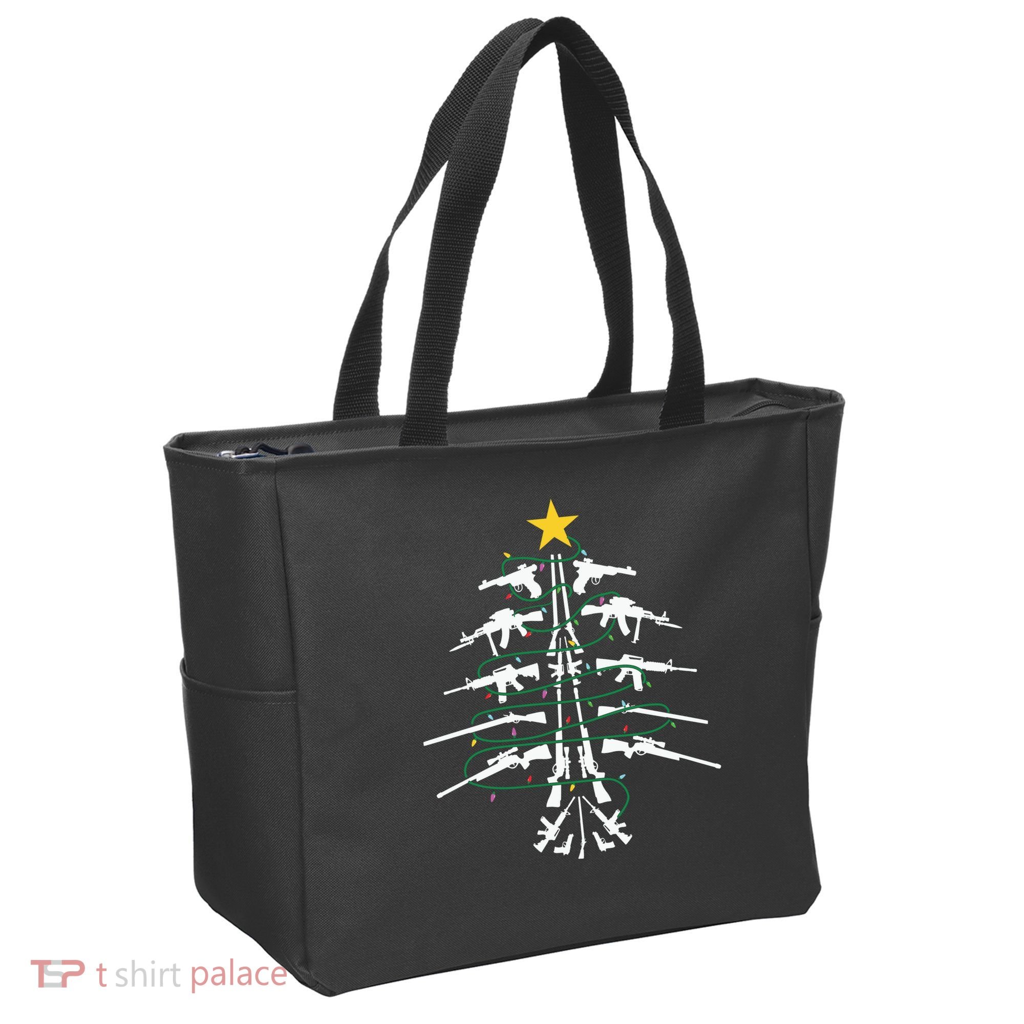 Guns Christmas Tree Xmas Veteran Tote Bag