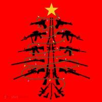 Guns Christmas Tree Xmas Veteran Santa Hat thumb 1
