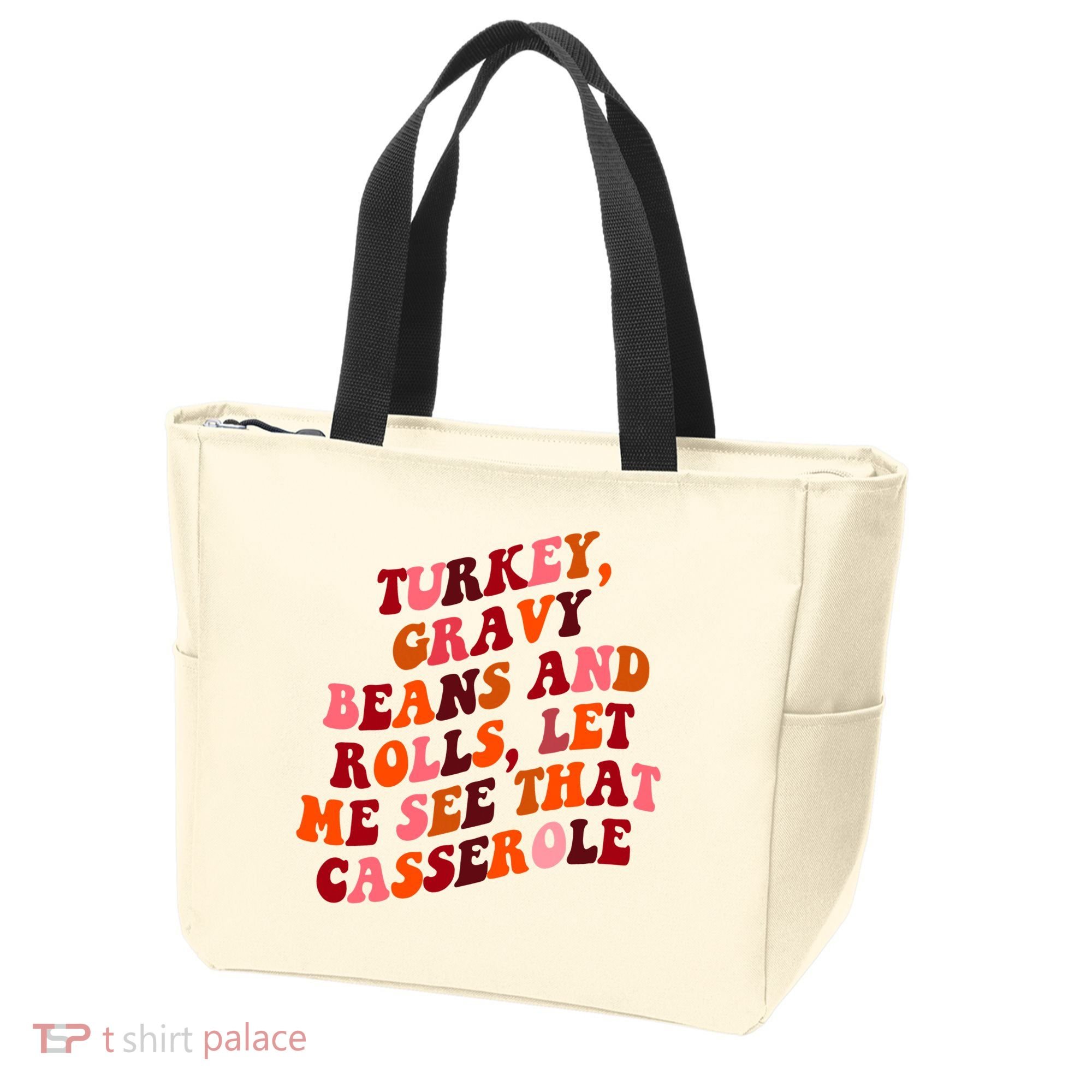 Groovy Cute Turkey Gravy Beans And Roll Thanksgiving Tote Bag