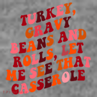 Groovy Cute Turkey Gravy Beans And Roll Thanksgiving Toddler Hoodie thumb 2