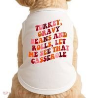 Groovy Cute Turkey Gravy Beans And Roll Thanksgiving Doggie Tank thumb 0