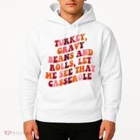 Groovy Cute Turkey Gravy Beans And Roll Thanksgiving Hoodie thumb 2