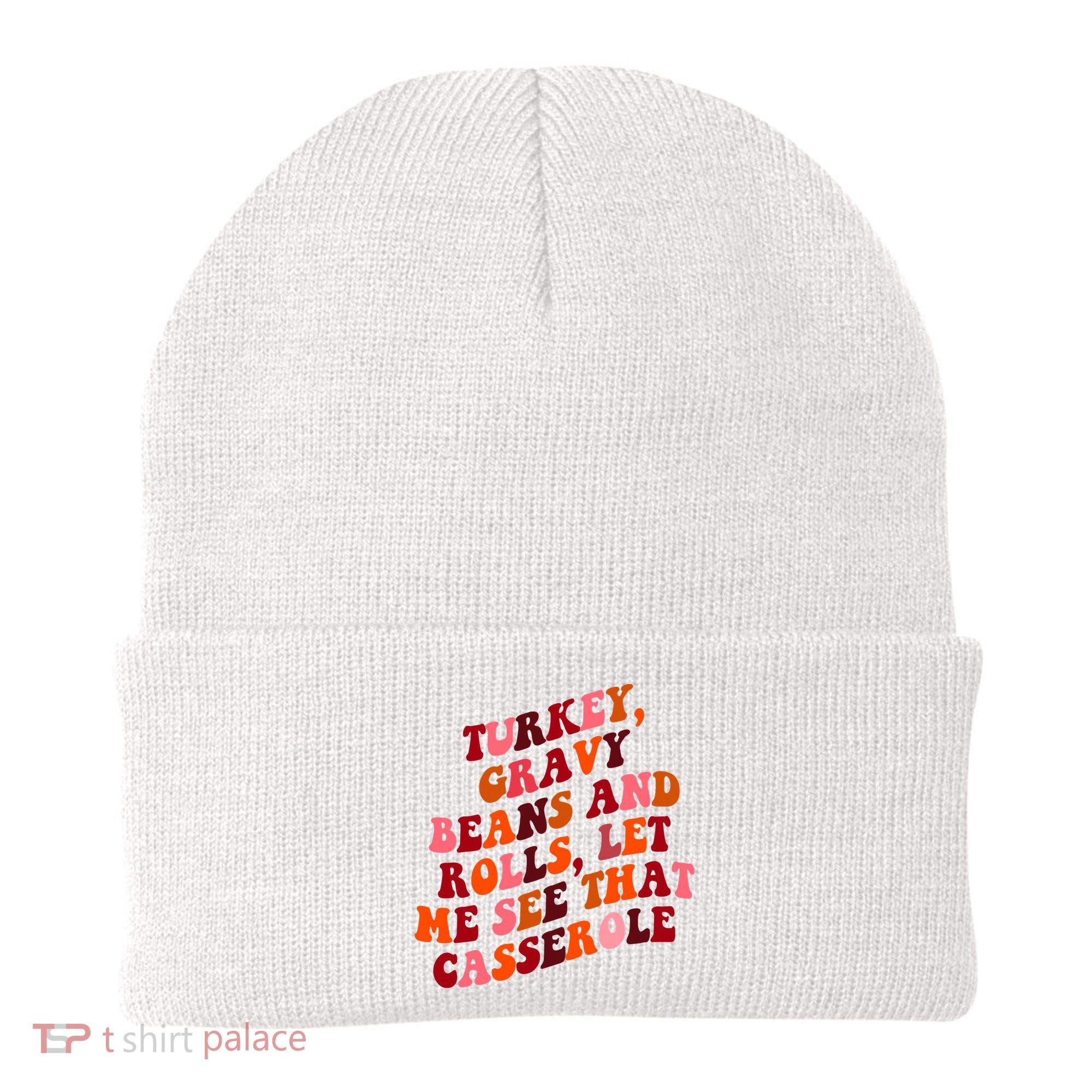 Groovy Cute Turkey Gravy Beans And Roll Thanksgiving Beanie