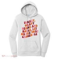 Groovy Cute Turkey Gravy Beans And Roll Thanksgiving Women's Hoodie thumb 0