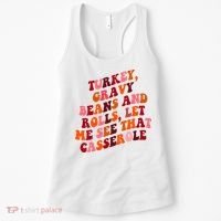 Groovy Cute Turkey Gravy Beans And Roll Thanksgiving Women's Tank Top thumb 0