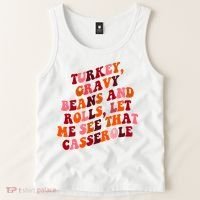 Groovy Cute Turkey Gravy Beans And Roll Thanksgiving Tank Top thumb 2
