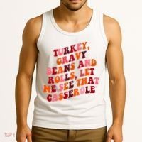 Groovy Cute Turkey Gravy Beans And Roll Thanksgiving Tank Top thumb 3