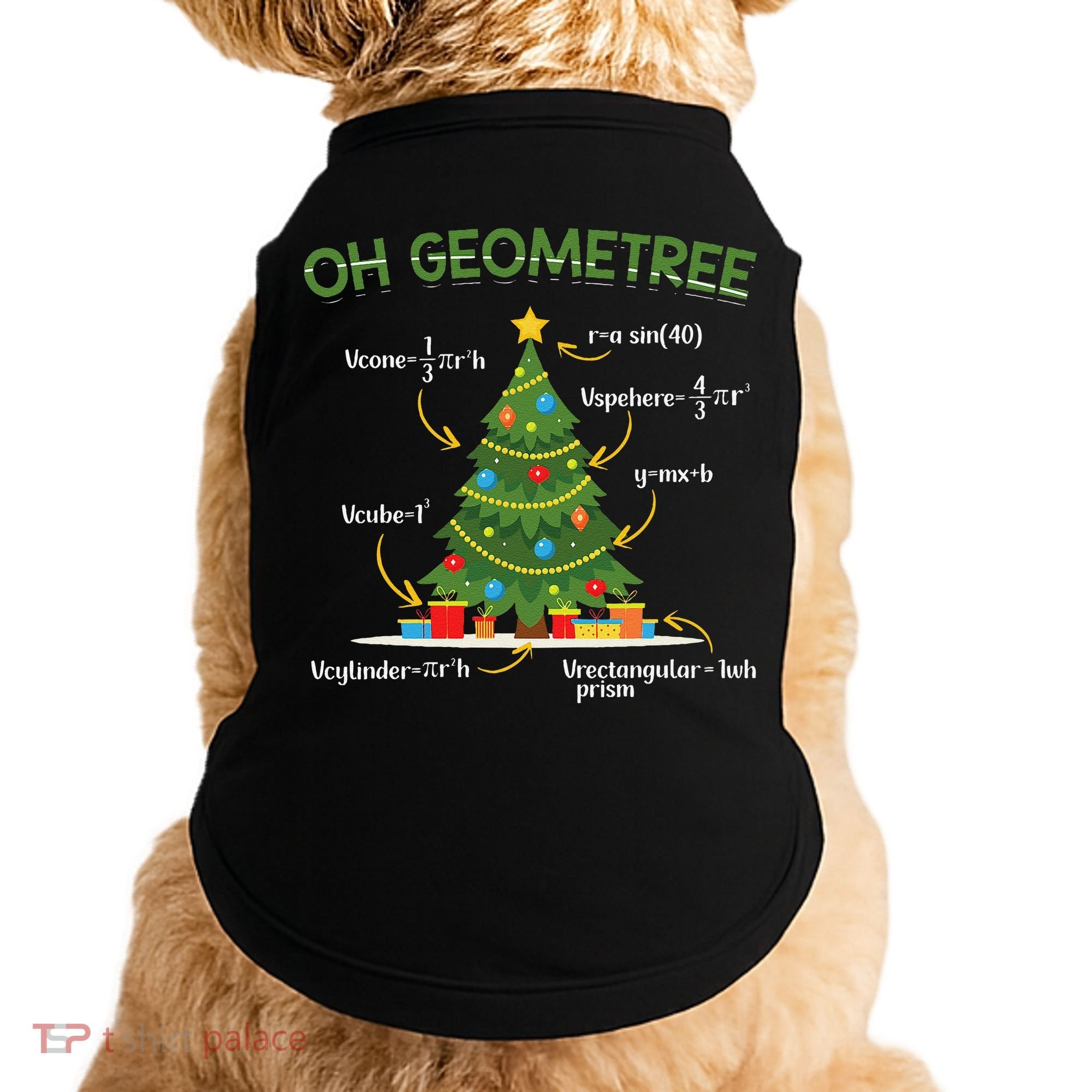 Geometree Christmas Tree Math Lover Mathematician Christmas Doggie Tank