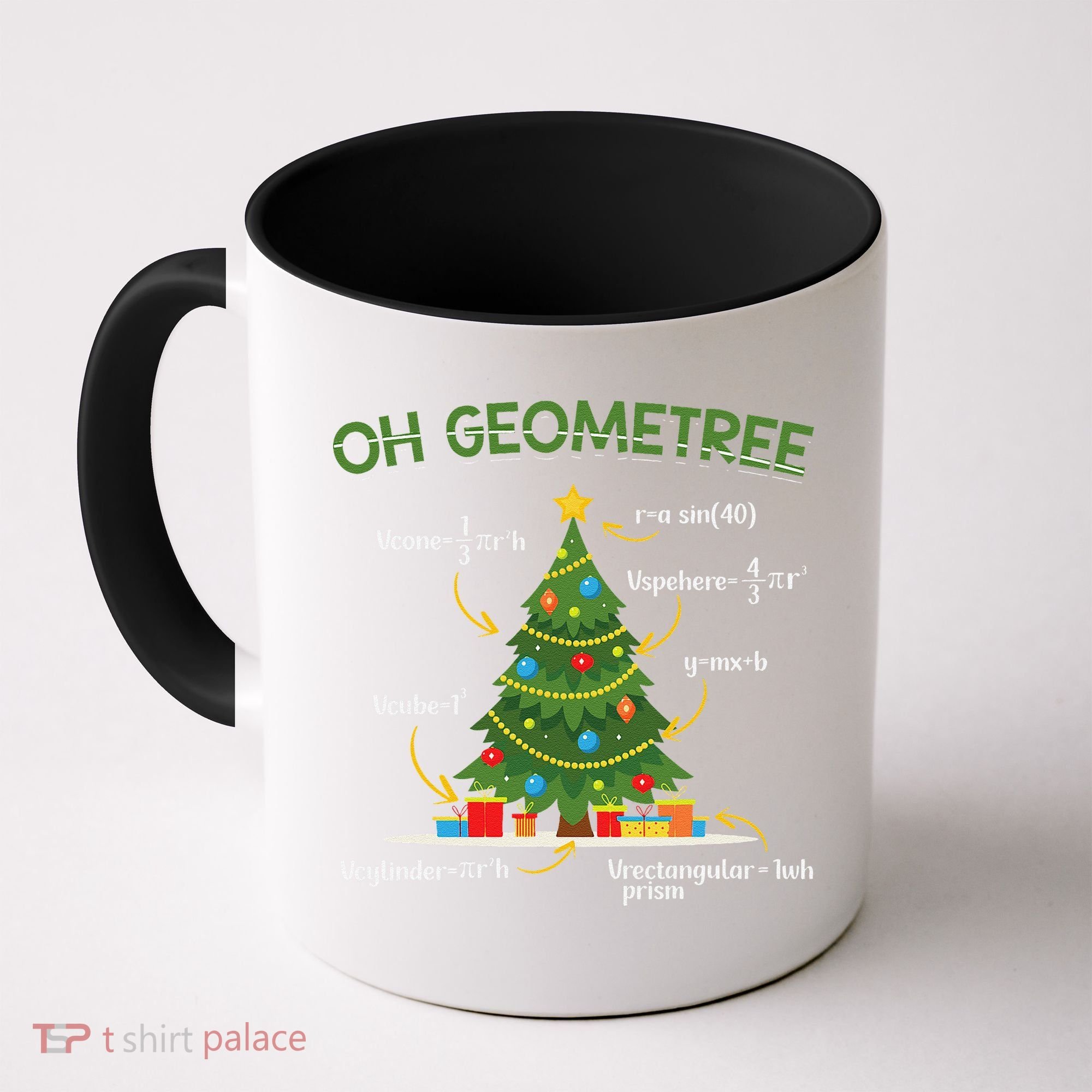 Geometree Christmas Tree Math Lover Mathematician Christmas Coffee Mug