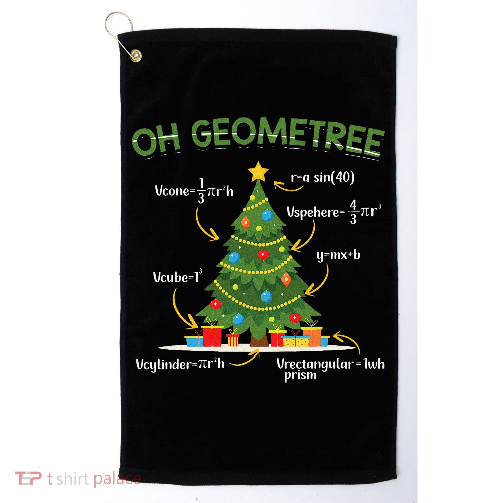 Geometree Christmas Tree Math Lover Mathematician Christmas Golf Towel