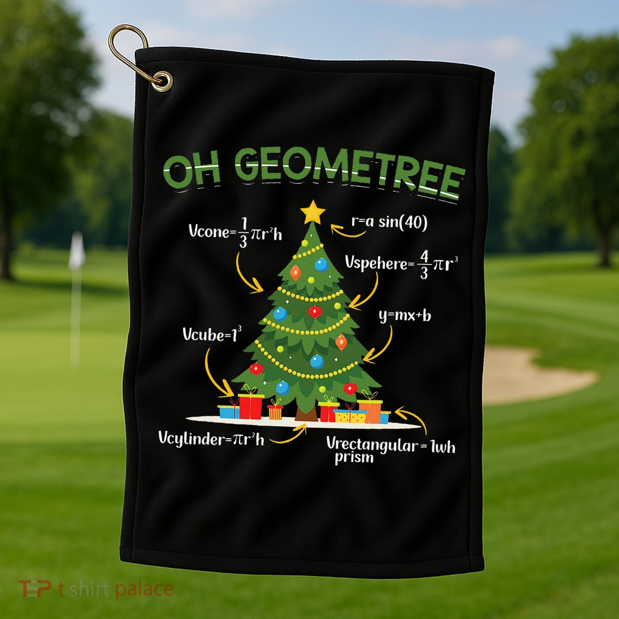 Geometree Christmas Tree Math Lover Mathematician Christmas Golf Towel