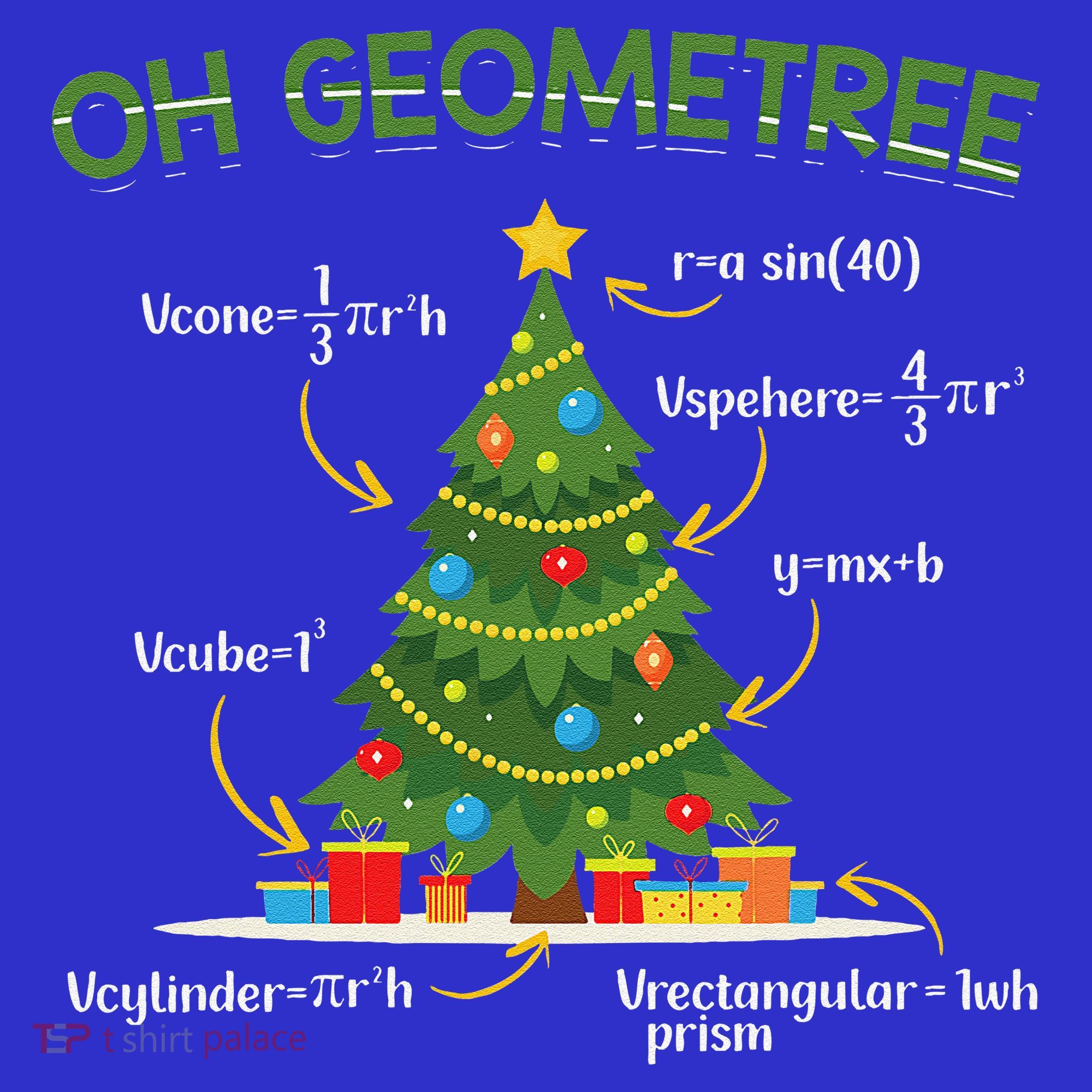 Geometree Christmas Tree Math Lover Mathematician Christmas Apron