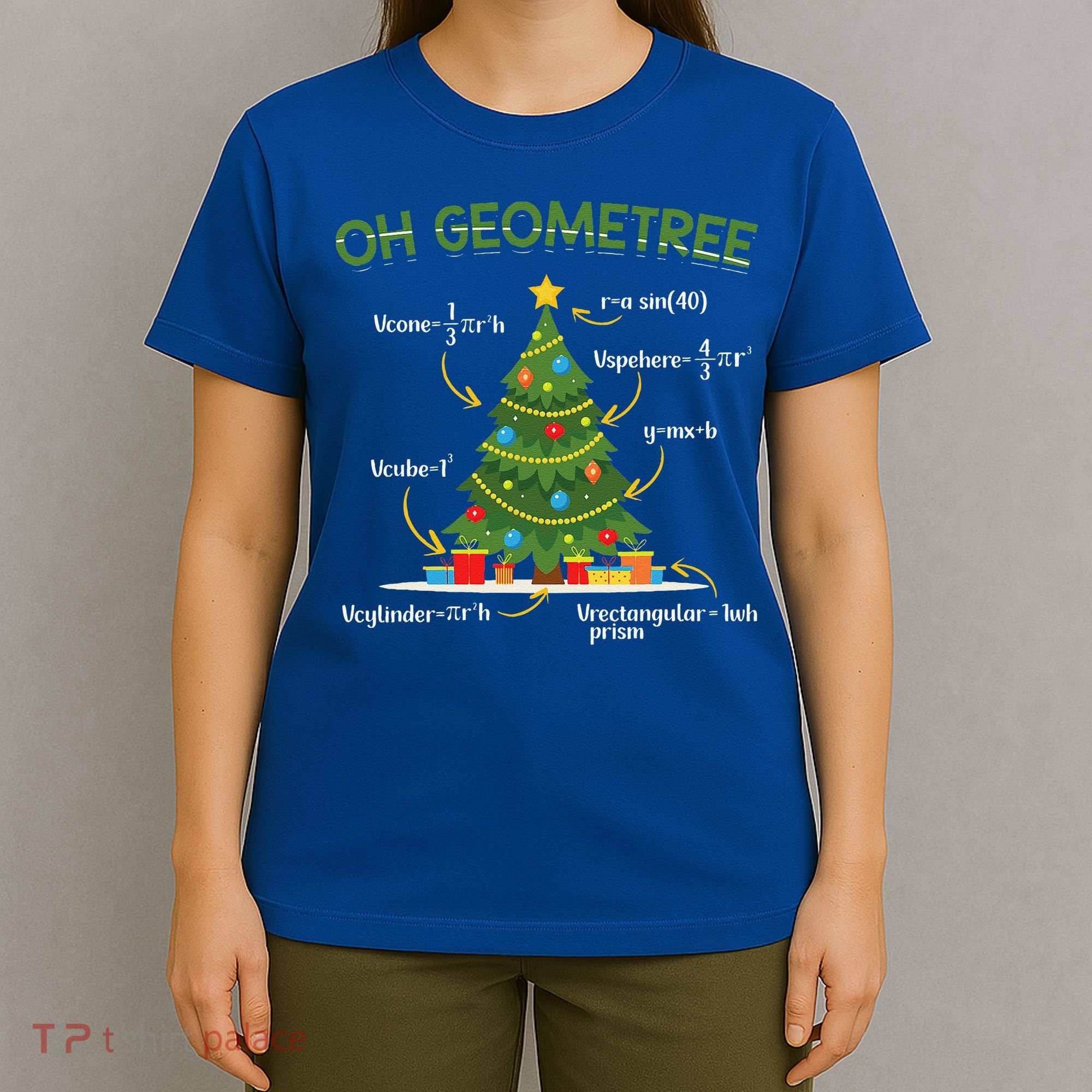 Geometree Christmas Tree Math Lover Mathematician Christmas T-Shirt