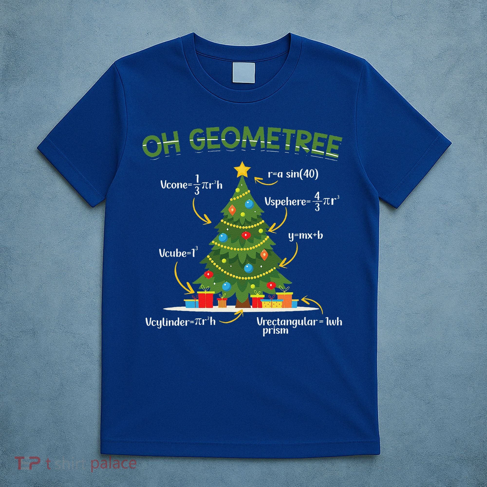 Geometree Christmas Tree Math Lover Mathematician Christmas T-Shirt