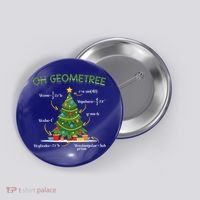 Geometree Christmas Tree Math Lover Mathematician Christmas Button thumb 0