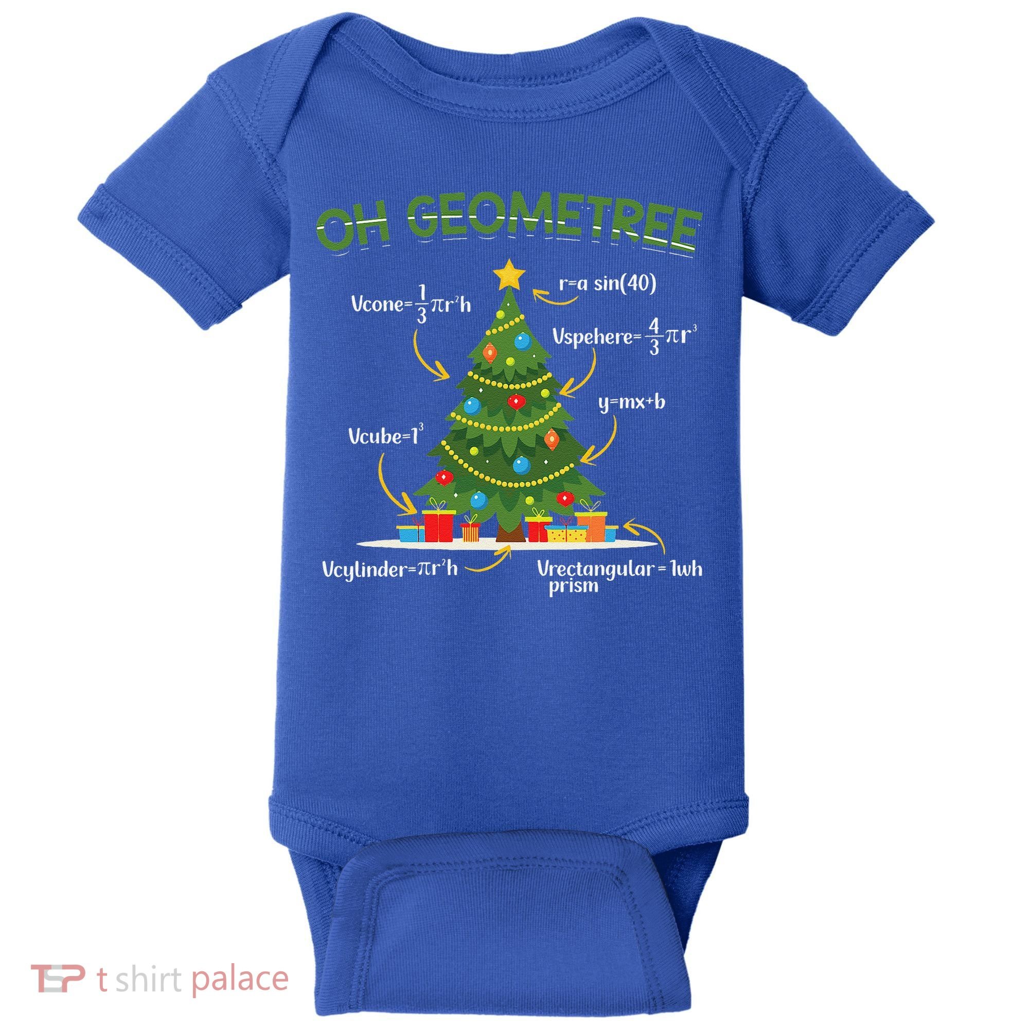 Geometree Christmas Tree Math Lover Mathematician Christmas Baby Bodysuit