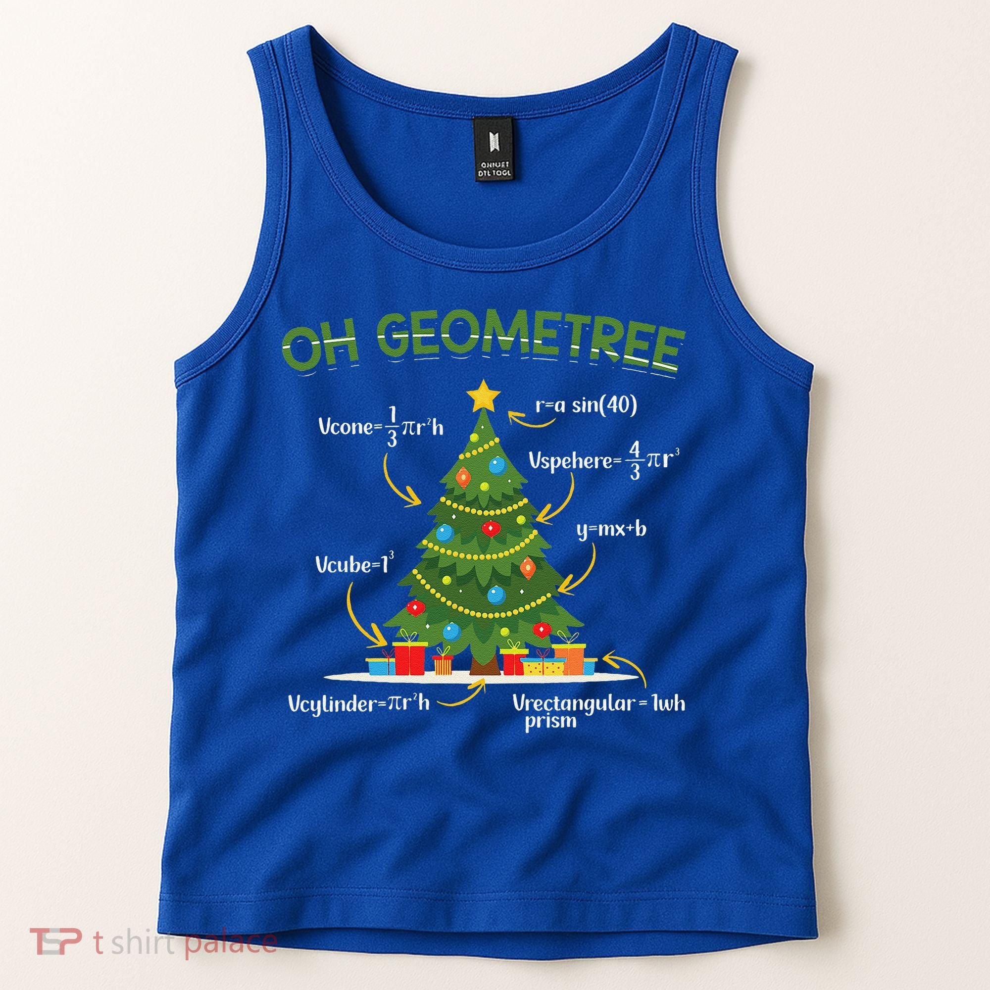 Geometree Christmas Tree Math Lover Mathematician Christmas Tank Top