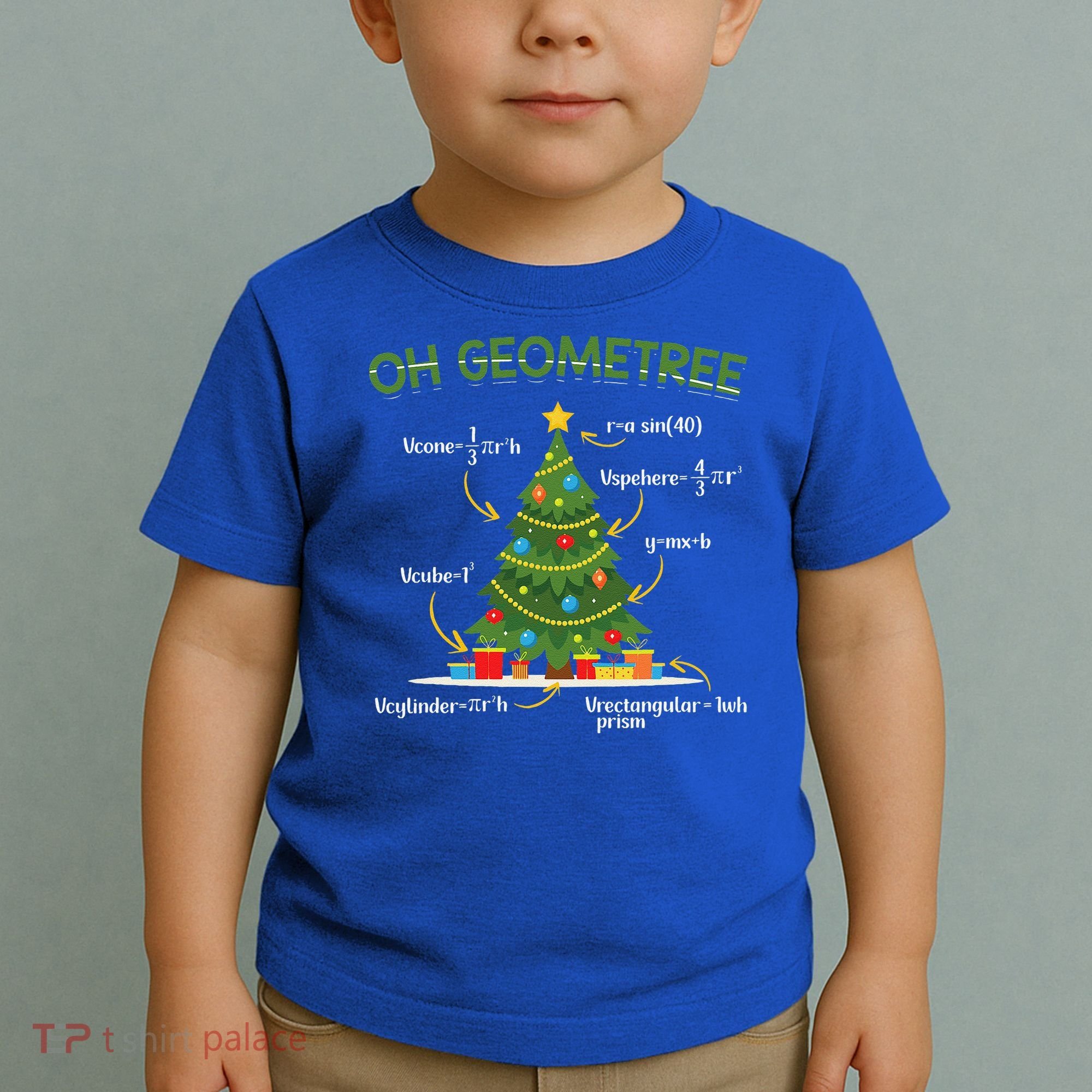 Geometree Christmas Tree Math Lover Mathematician Christmas Toddler T-Shirt