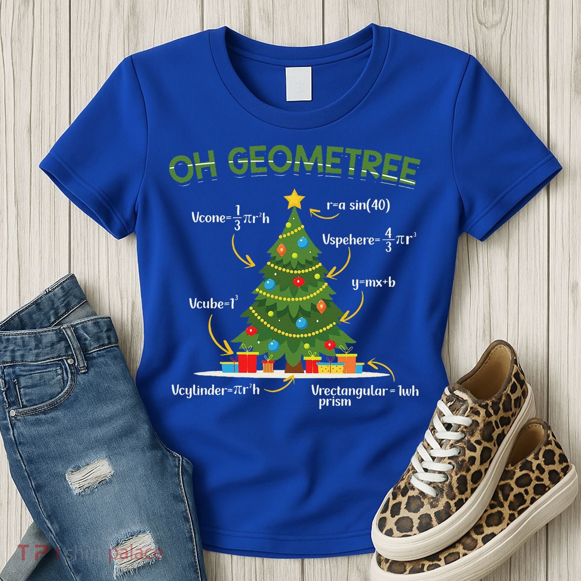 Geometree Christmas Tree Math Lover Mathematician Christmas Women's T-Shirt