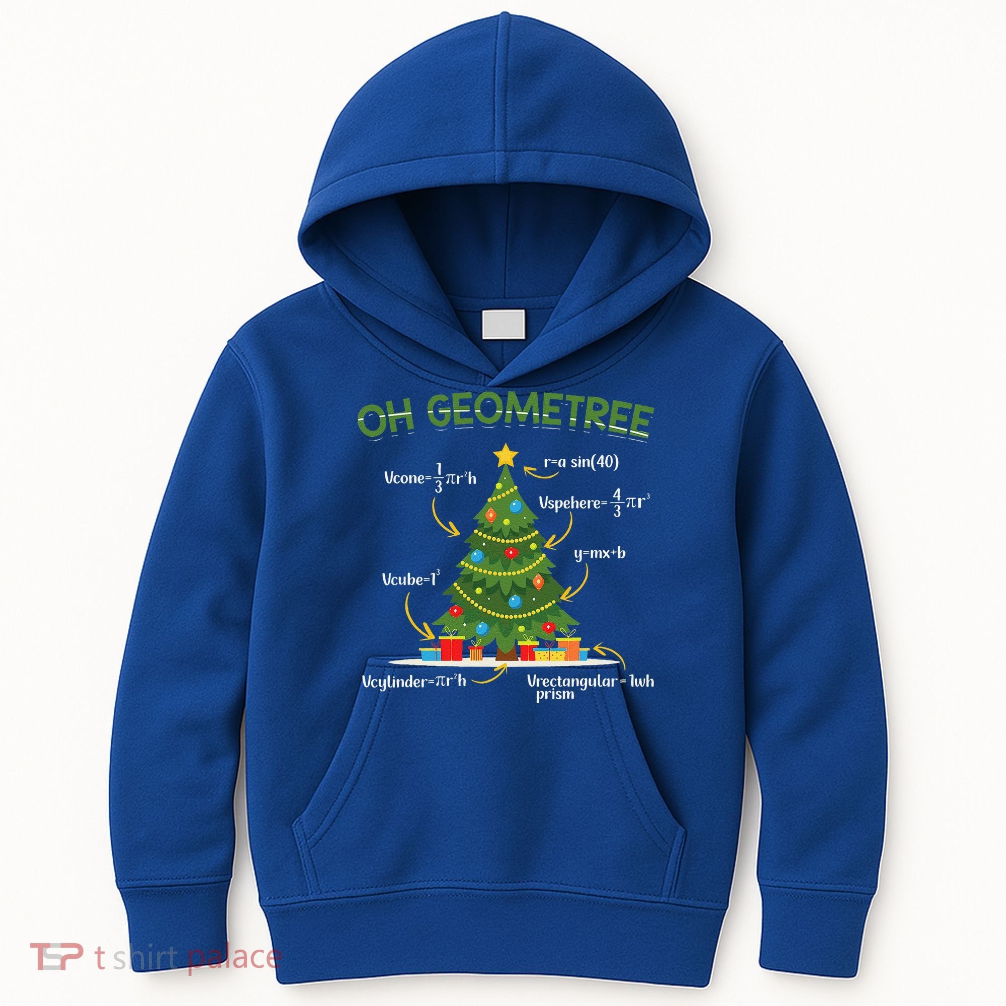 Geometree Christmas Tree Math Lover Mathematician Christmas Kids Hoodie