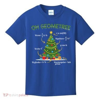 Geometree Christmas Tree Math Lover Mathematician Christmas Kids T-Shirt