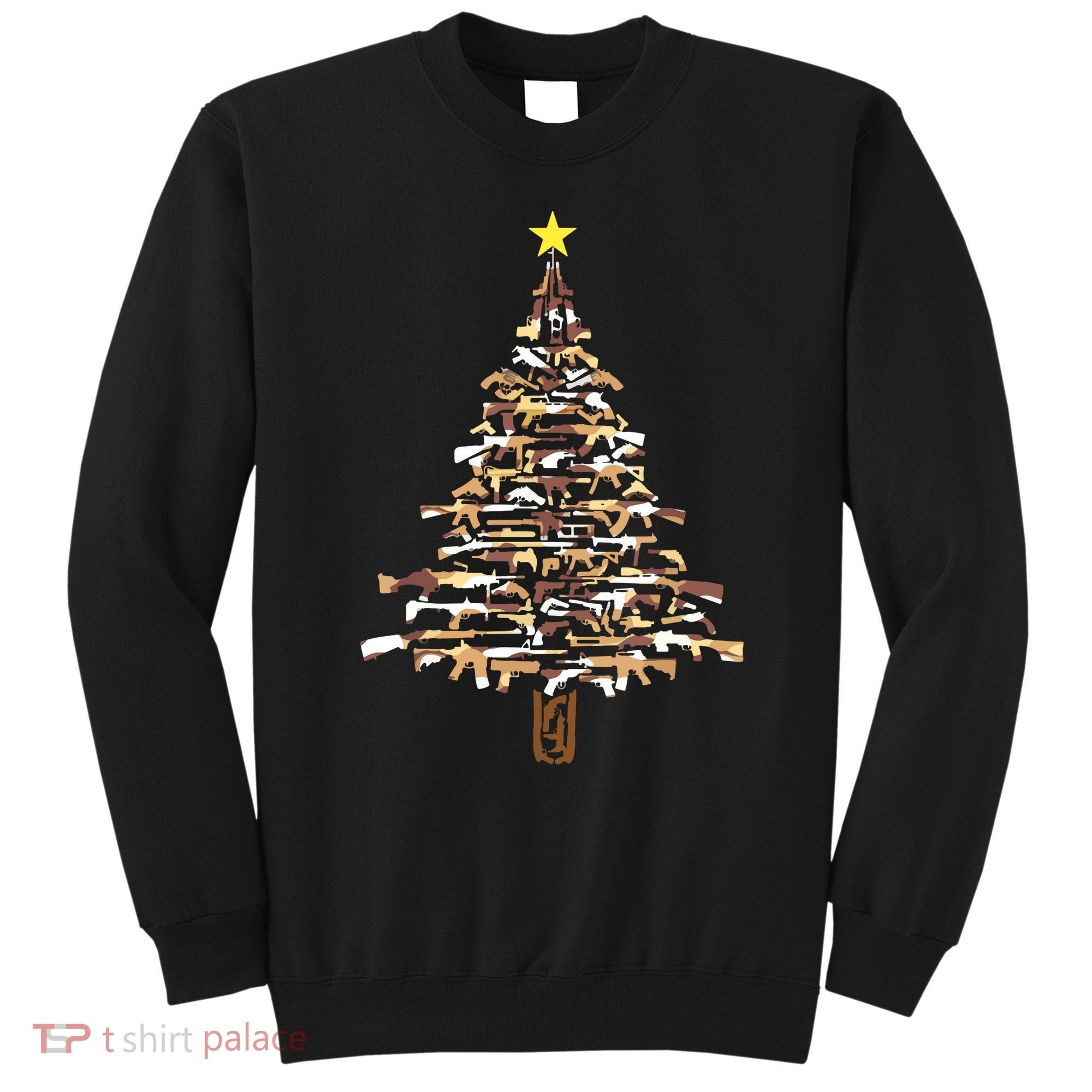 Guns Christmas Tree Camo Print Xmas Gift For Gun Lover Sweatshirt