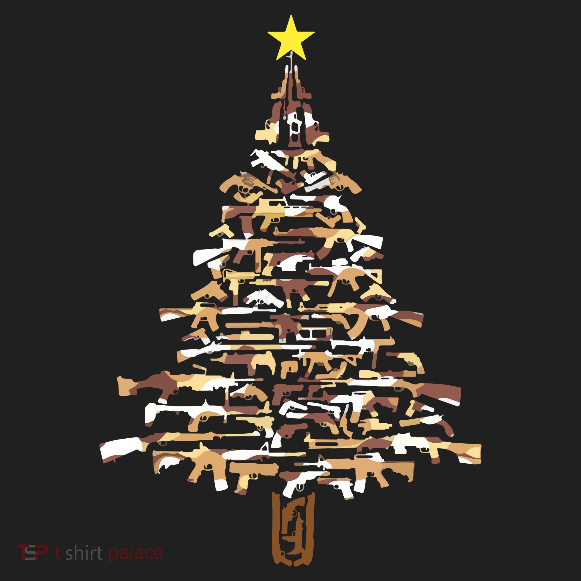 Guns Christmas Tree Camo Print Xmas Gift For Gun Lover Beanie