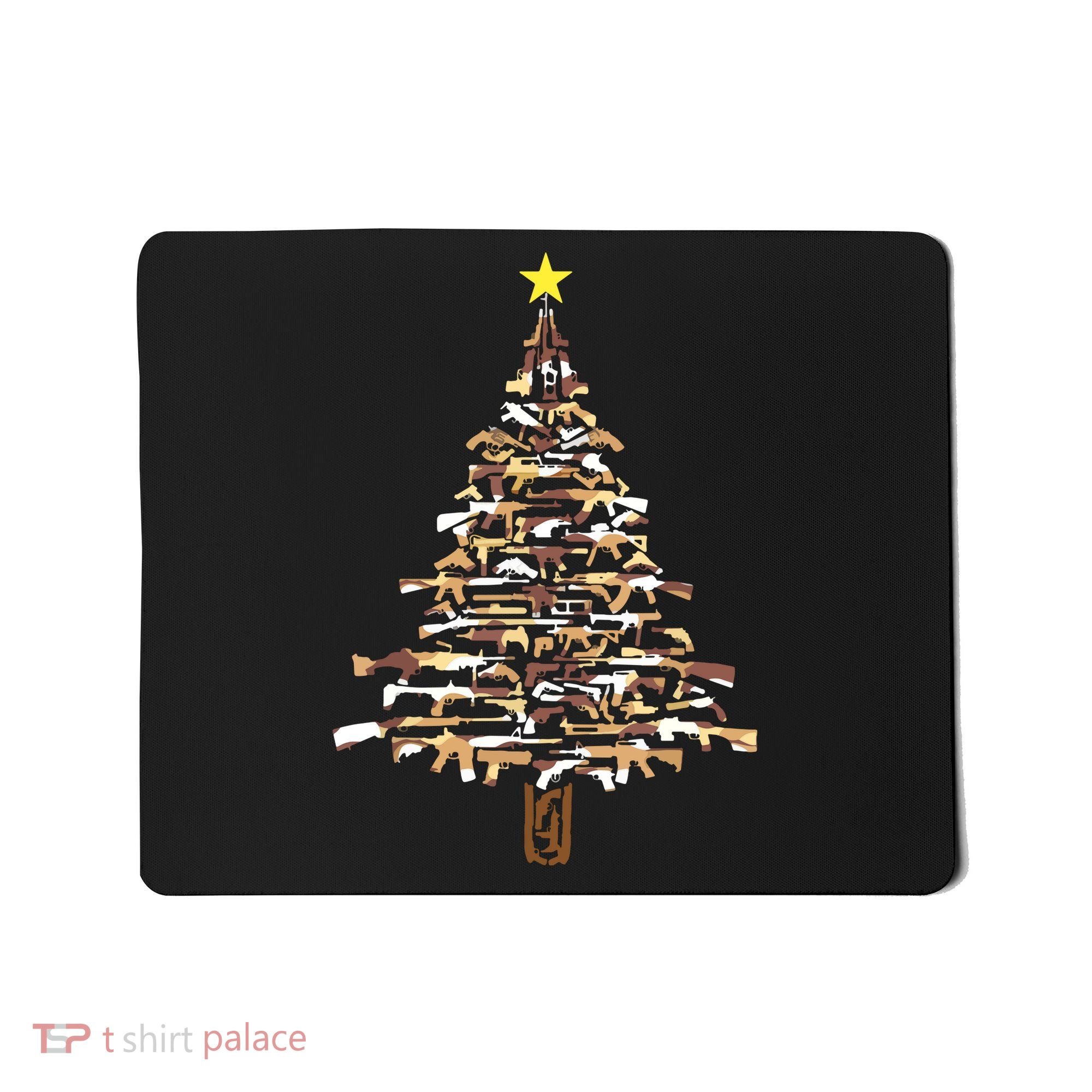Guns Christmas Tree Camo Print Xmas Gift For Gun Lover Mousepad