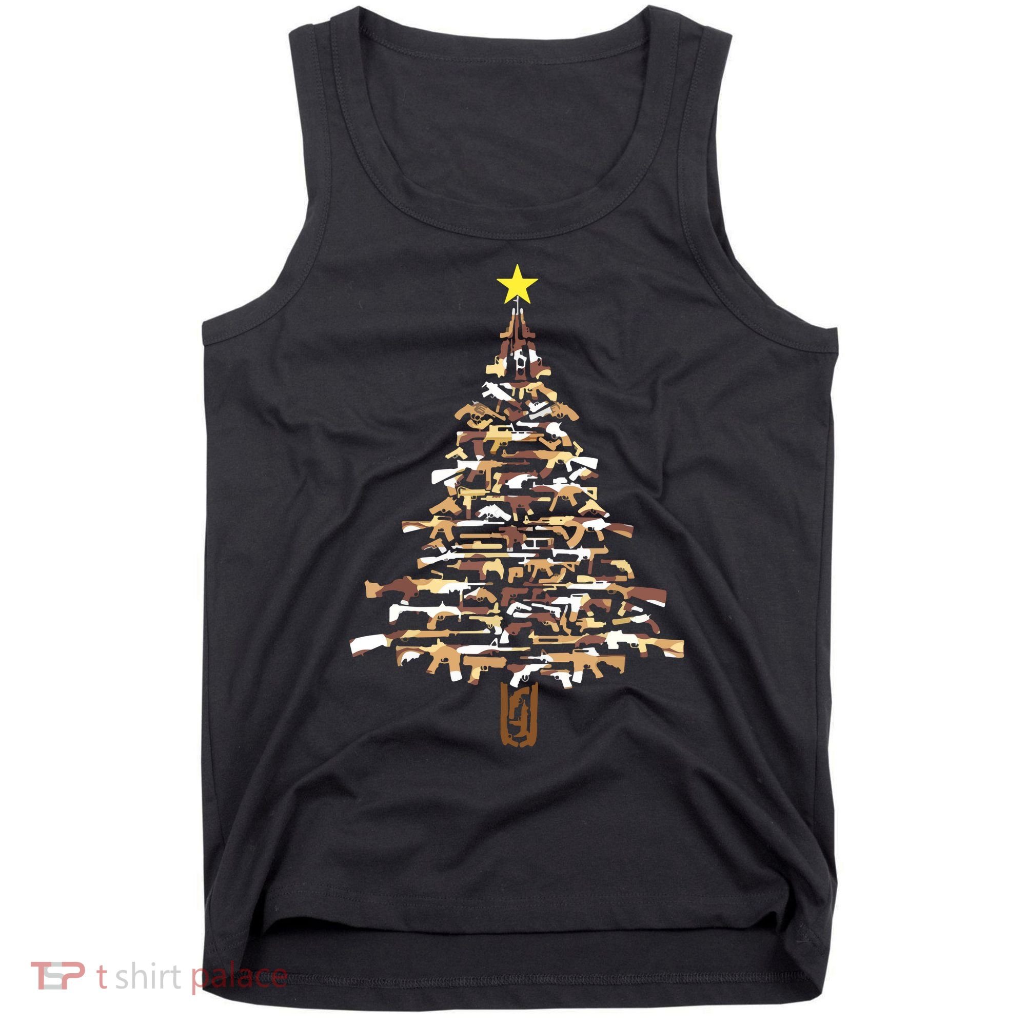 Guns Christmas Tree Camo Print Xmas Gift For Gun Lover Tank Top
