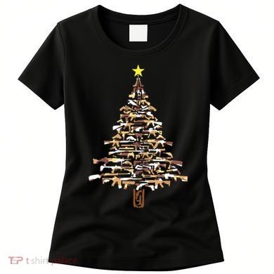 Guns Christmas Tree Camo Print Xmas Gift For Gun Lover Women's T-Shirt