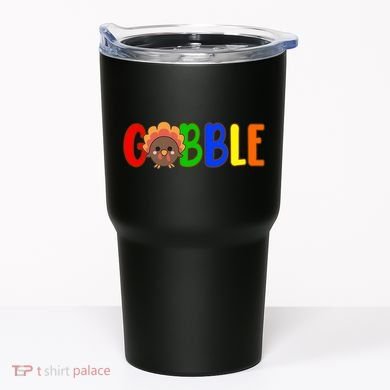 Gobble Colorful Turkey Thanksgiving Tumbler