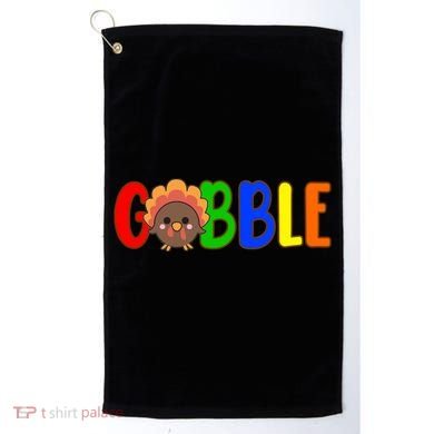 Gobble Colorful Turkey Thanksgiving Golf Towel