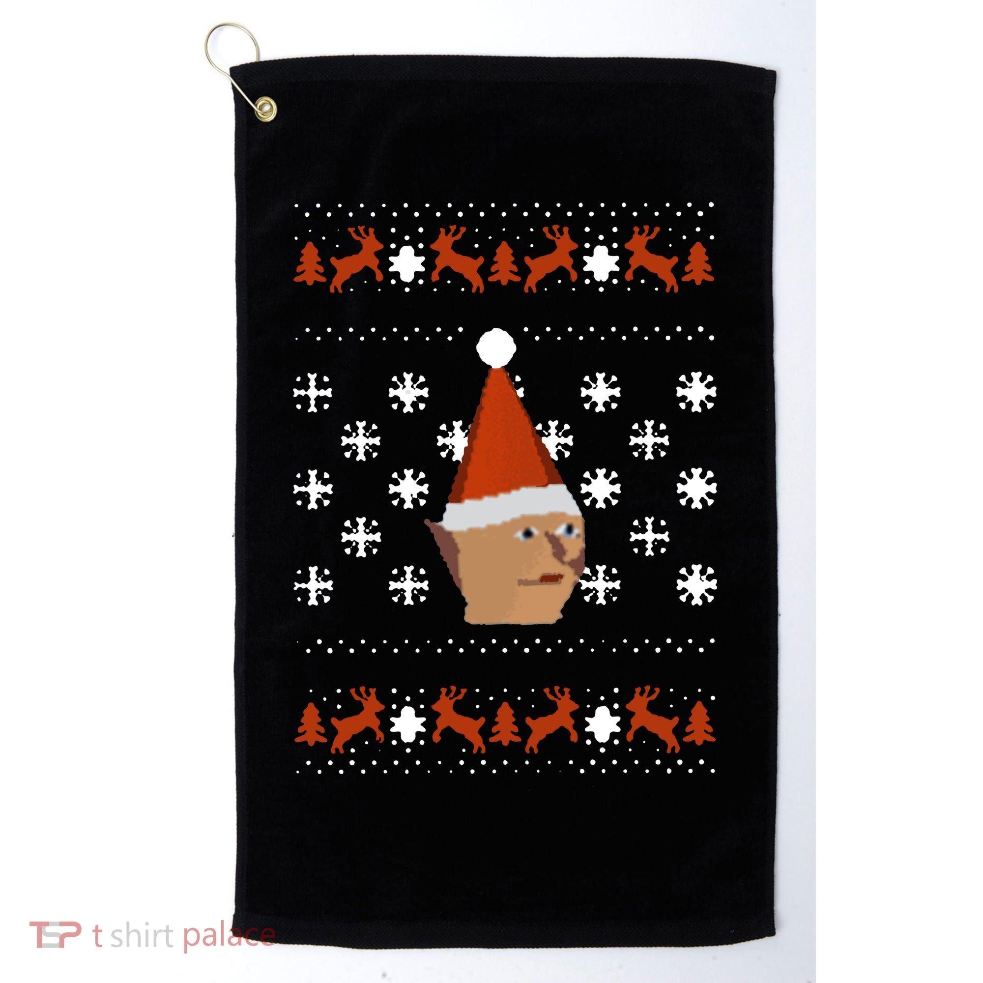 Gnome Child Ugly Christmas Sweater Cool Gift Golf Towel