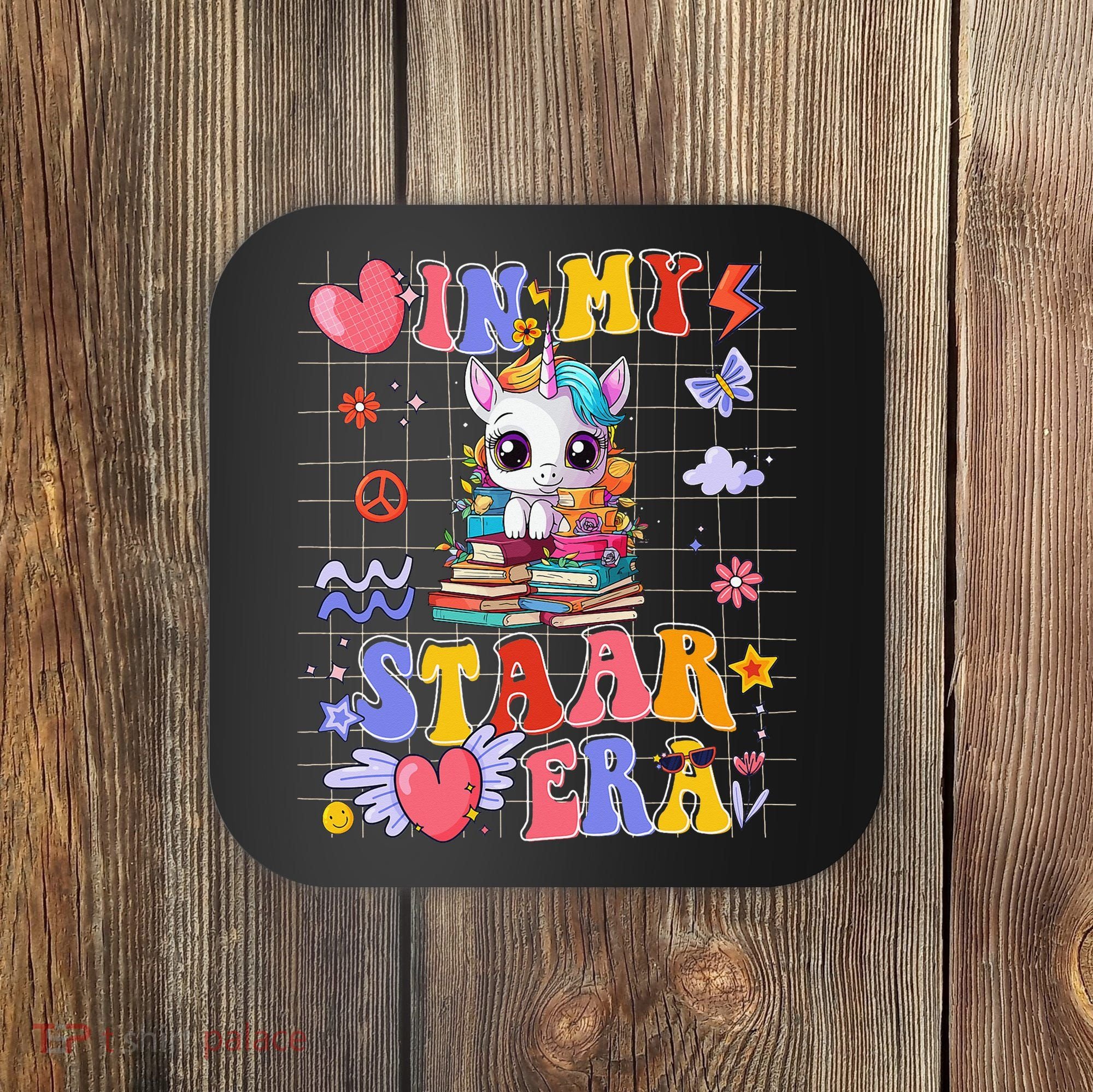 Groovy Cute Unicorn In My Star Era Motivational Test Day Coaster