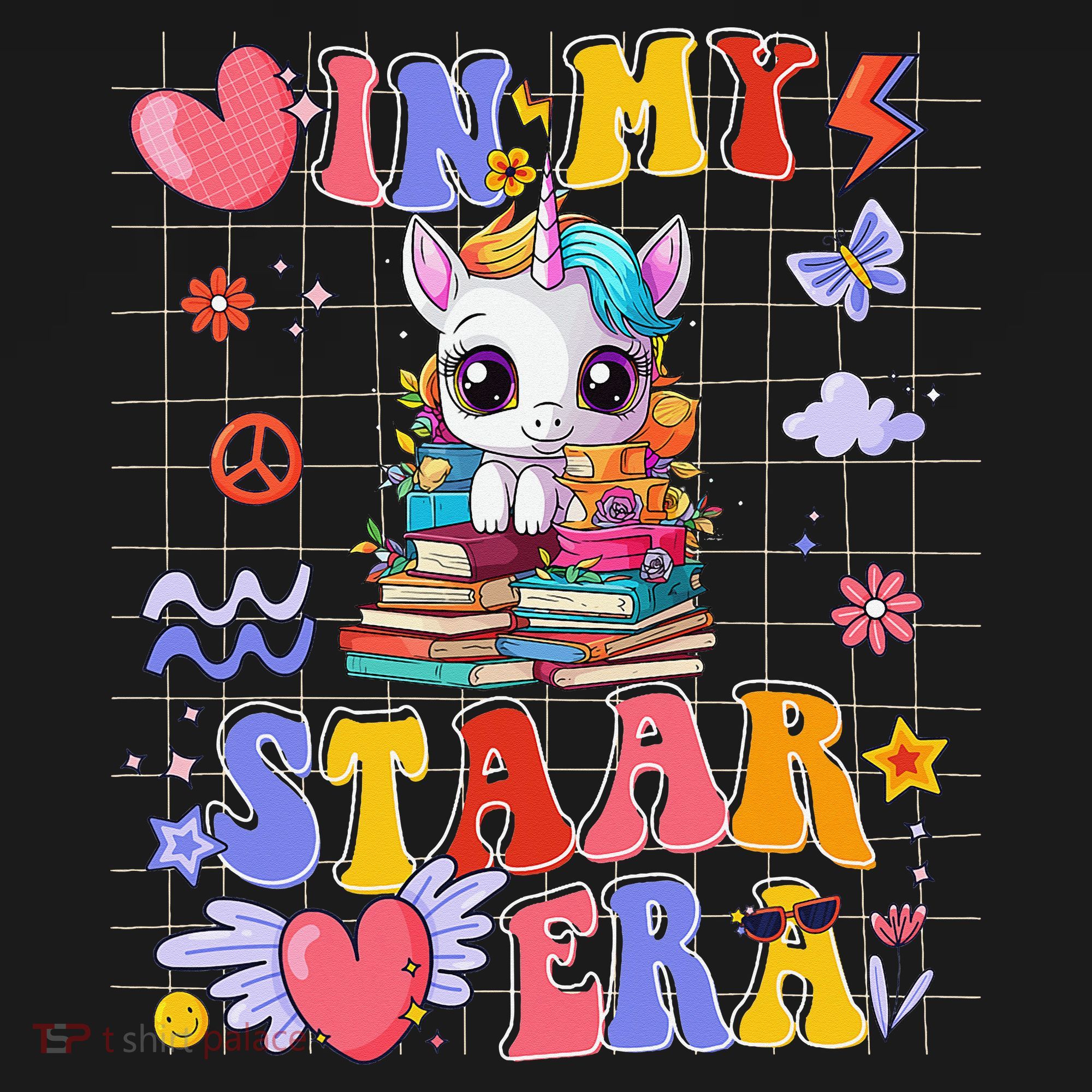 Groovy Cute Unicorn In My Star Era Motivational Test Day Women's Hoodie
