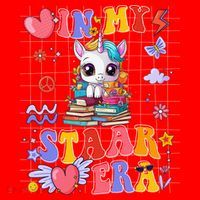 Groovy Cute Unicorn In My Star Era Motivational Test Day Santa Hat thumb 1