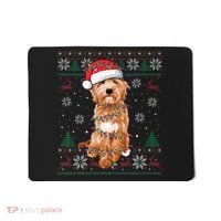 Goldendoodle Christmas Ugly Sweater Funny Dog Lover Xmas Mousepad thumb 0