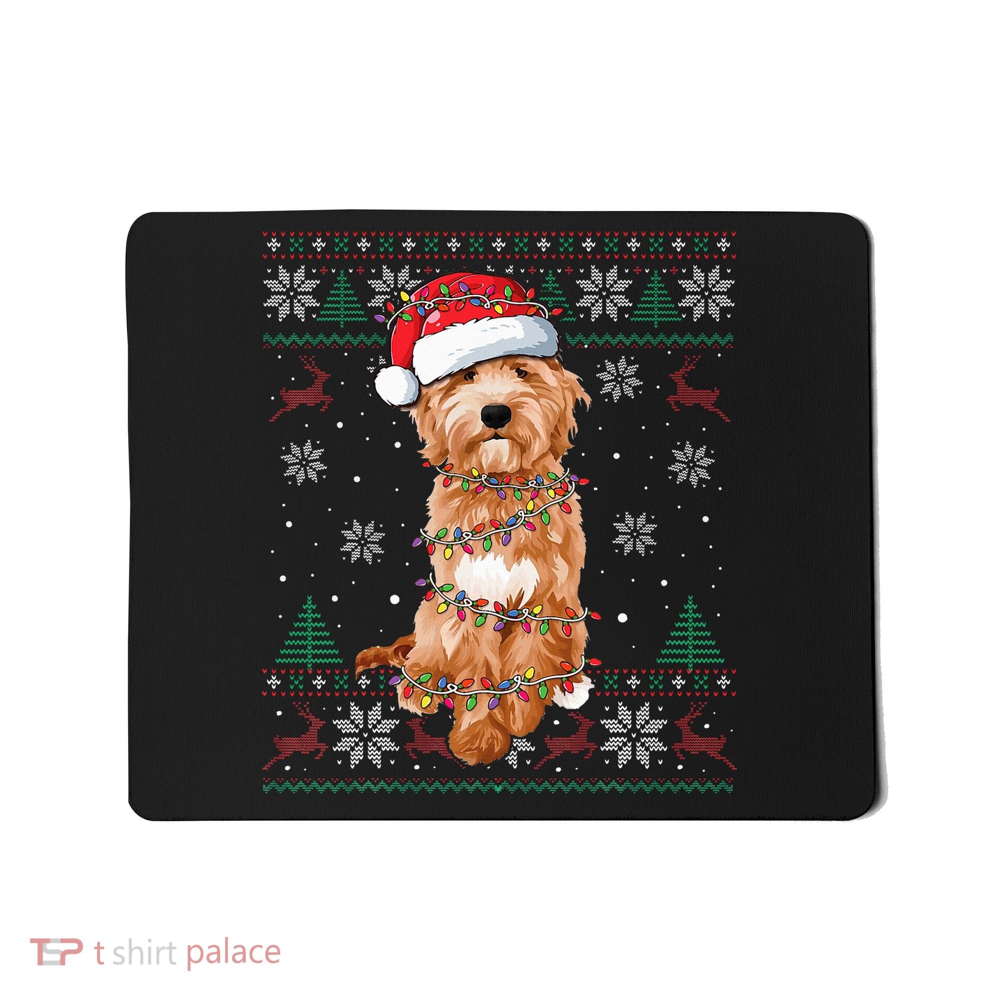 Goldendoodle Christmas Ugly Sweater Funny Dog Lover Xmas Mousepad