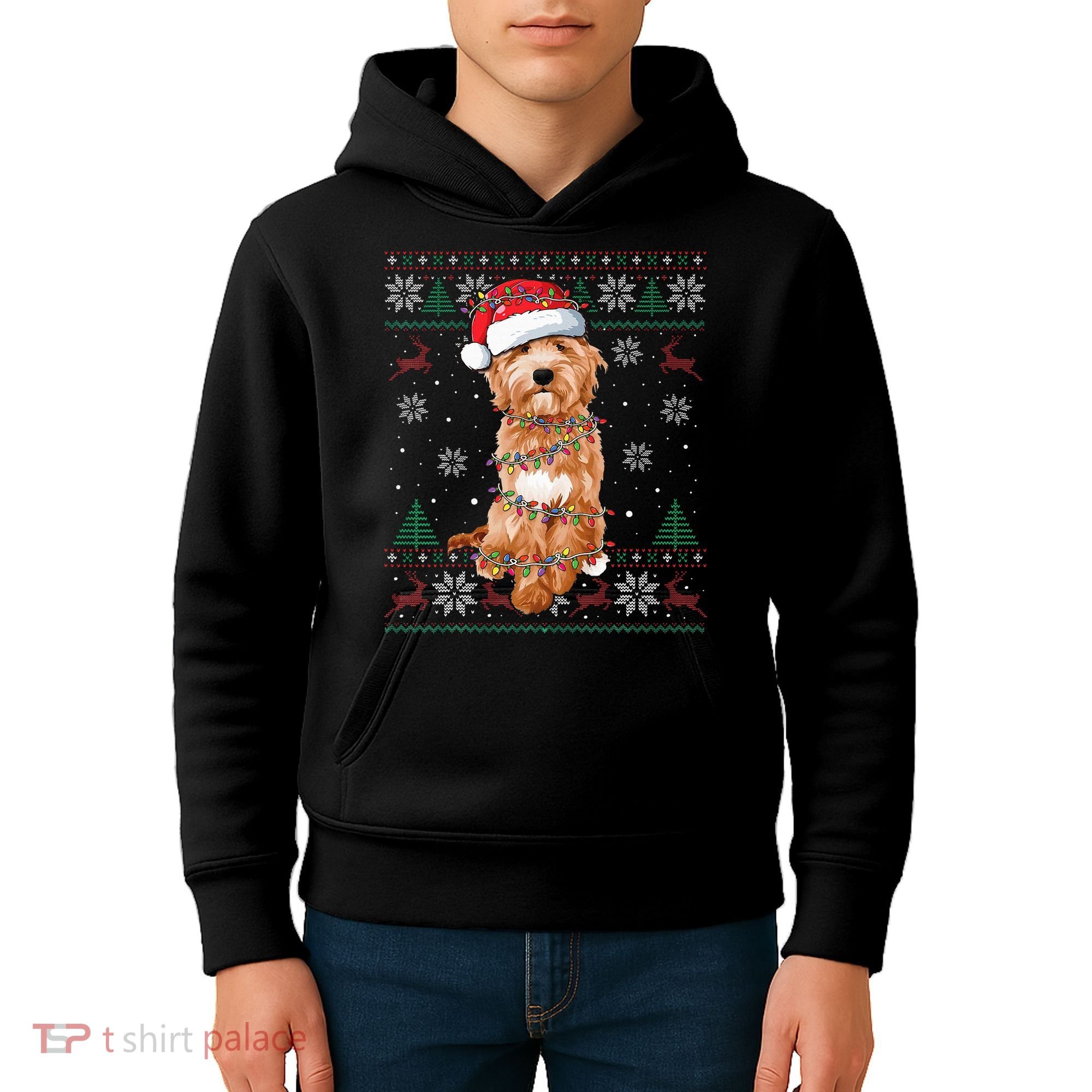Goldendoodle Christmas Ugly Sweater Funny Dog Lover Xmas Kids Hoodie