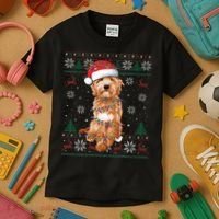 Goldendoodle Christmas Ugly Sweater Funny Dog Lover Xmas Kids T-Shirt thumb 3