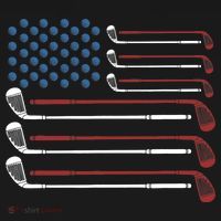 Golf Clubs USA Flag Red White And Blue Backpack thumb 2