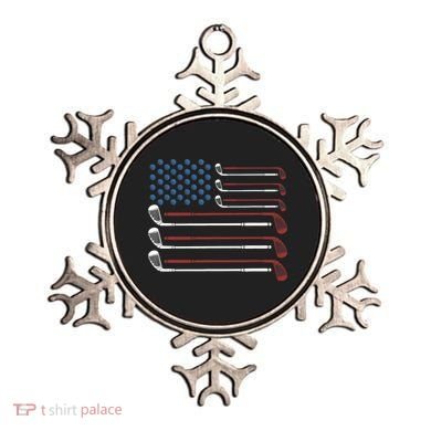Golf Clubs USA Flag Red White And Blue Ornament