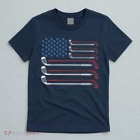 Golf Clubs USA Flag Red White And Blue T-Shirt thumb 5