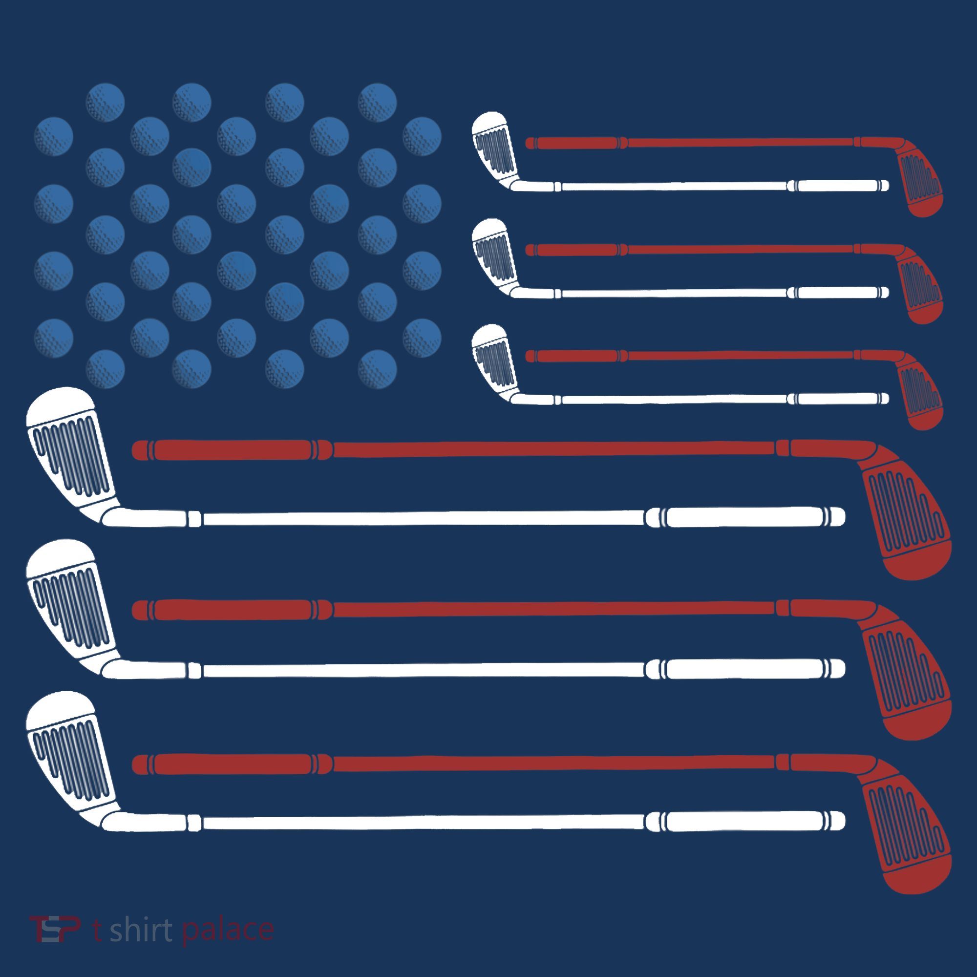 Golf Clubs USA Flag Red White And Blue Women's Tank Top