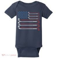Golf Clubs USA Flag Red White And Blue Baby Bodysuit thumb 0
