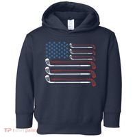 Golf Clubs USA Flag Red White And Blue Toddler Hoodie thumb 0