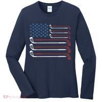 Golf Clubs USA Flag Red White And Blue Women's Long Sleeve Shirt thumb 0
