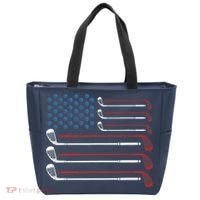 Golf Clubs USA Flag Red White And Blue Tote Bag thumb 0