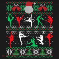 Gymnastics Christmas Ugly Sweater Funny Xmas  Girls Long Sleeve Shirt thumb 2